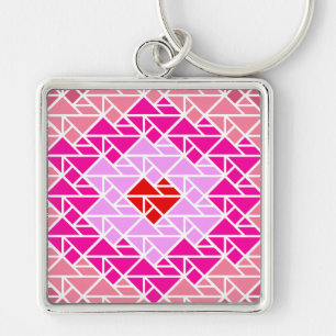 Llavero Patrón de tangrama cardíaco