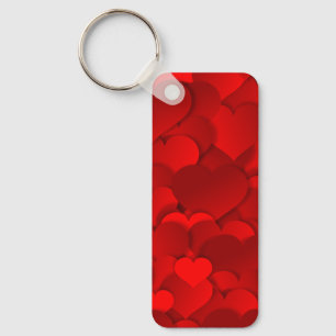 Llavero Patrón de textura de corazones de amor rojo románt