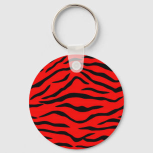 Llavero Patrón de tigre rojo