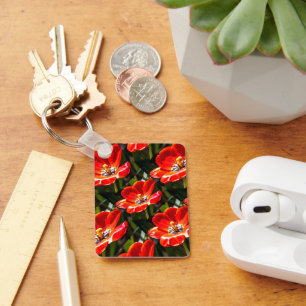 Llavero Patrón de tulipanes rojos