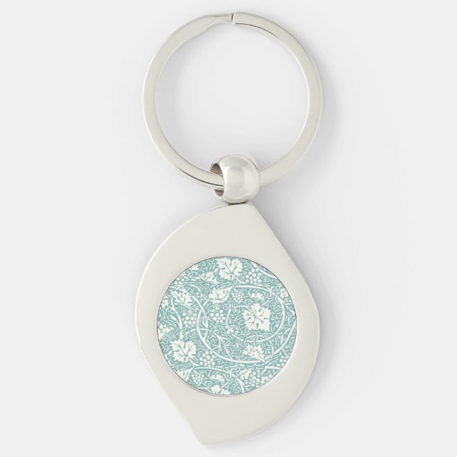 Llavero Patrón de uva William Morris turquesa (Anverso)