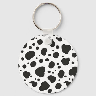 Llavero Patrón de vaca negro y blanco