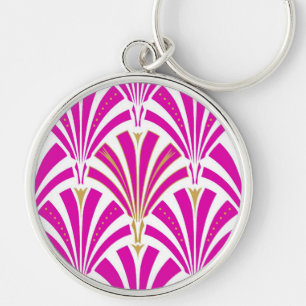 Llavero Patrón de ventilador Art Deco - rosa de menta