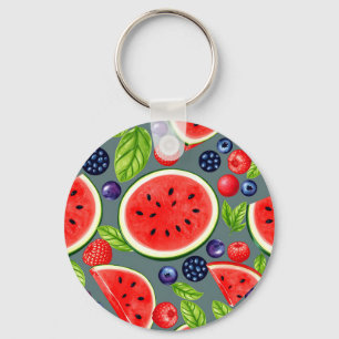 Llavero Patrón de verano de sandía y bayas