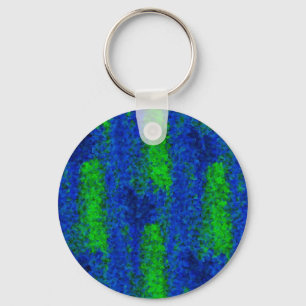 Llavero Patrón de vidrio roto verde azul