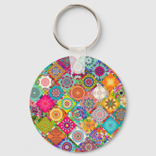 Llavero Patrón decorativo continuo de colores lindos