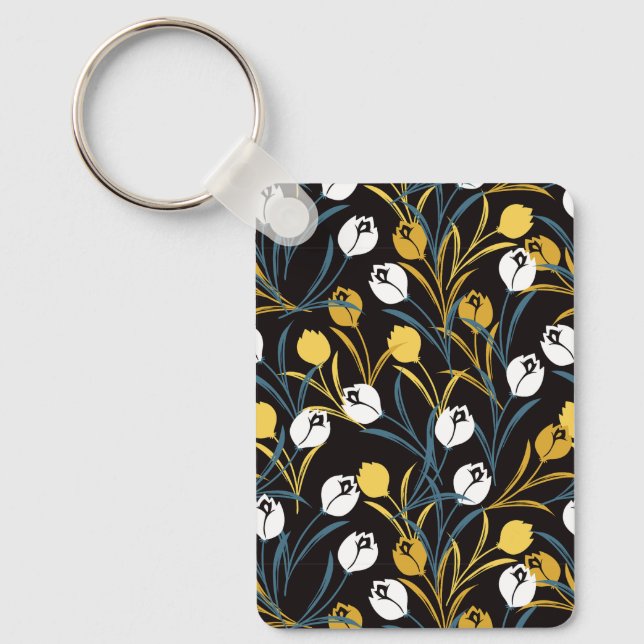 Llavero Patrón elegante de flor tulipán (Anverso)