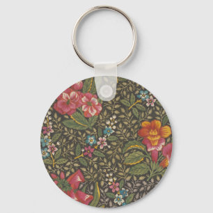 Llavero Patrón Floral Antiguo Toile de Jouy Francés