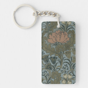 Llavero Patrón Floral Antiguo Victoriano Terracota Sabio