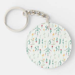 Llavero Patrón floral botánico victoriano oscuro y melancó