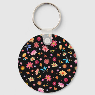 Llavero Patrón floral caprichoso
