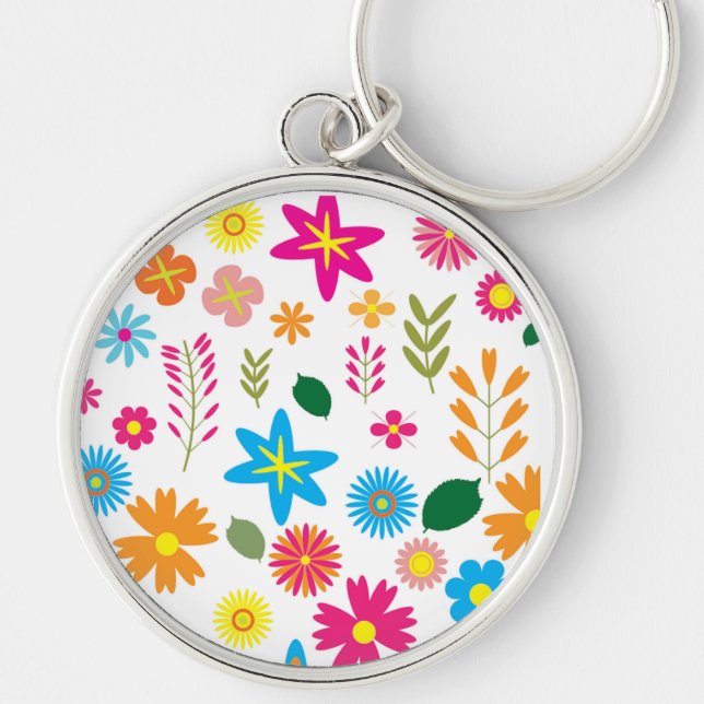 LLAVERO PATRÓN FLORAL COLORIDO (Frente)