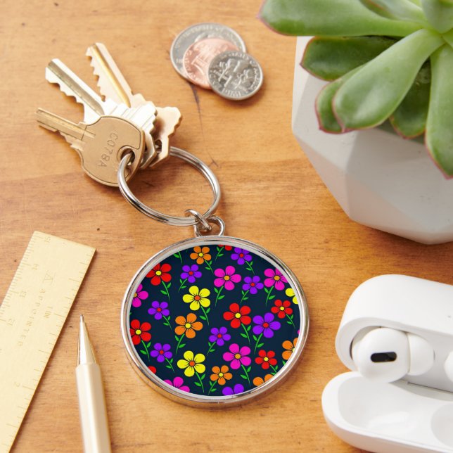 Llavero Patrón floral colorido (Escritorio )