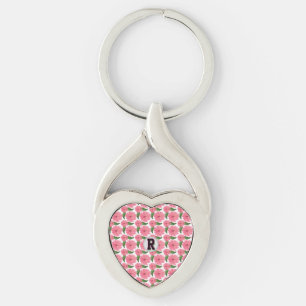 Llavero Patrón floral de acuarela personalizado 