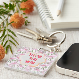 Llavero Patrón floral de acuarela personalizado y personal