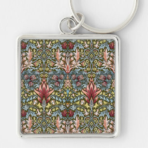 Llavero Patrón floral de cabeza de serpiente de William Mo