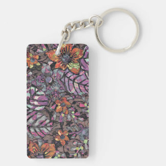Llavero Patrón floral de colores pastel arte digital román