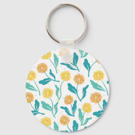 Llavero Patrón floral de Dandelion amarillo - Inspirado en