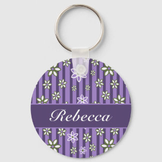 Llavero patrón floral de Lilac Amethyst personalizado