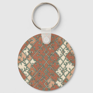 Llavero Patrón Floral de Parra de Enrejado Antiguo Terraco