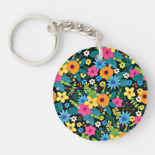 Llavero Patrón floral de vibrante Ditsy-43785