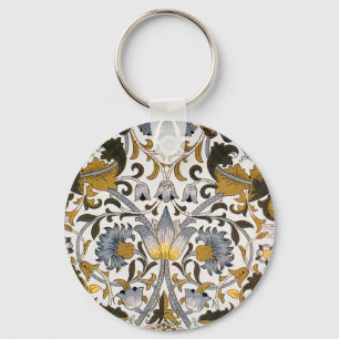 Llavero Patrón floral de William Morris Lodden: azul dorad