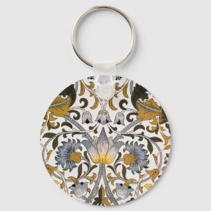 Llavero Patrón floral de William Morris Lodden: azul dorad