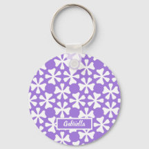 Patrón floral geométrico moderno de lavanda y blan