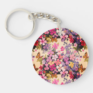 Llavero Patrón floral Keychain acrílico