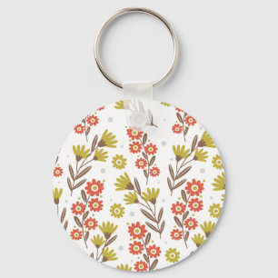 Llavero Patrón floral lindo, fondo fluido.