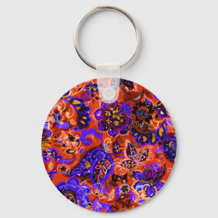 Llavero Patrón floral mágico lindo