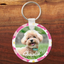 Patrón floral rosa dulce Mascota personalizado fot