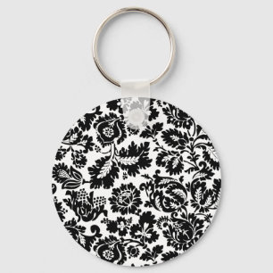 Llavero Patrón Floral Veneciano en Negro y Blanco de Willi