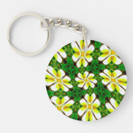 Llavero Patrón frangipano amarillo