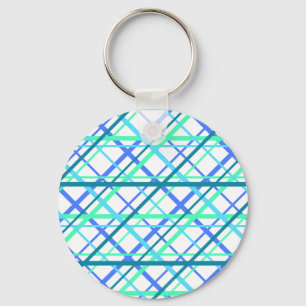 Llavero Patrón geométrico clásico en azul