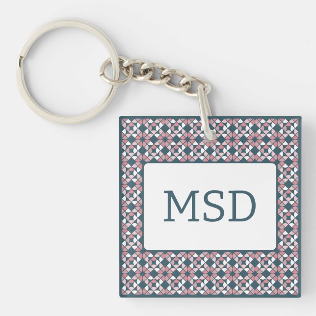 Llavero Patrón geométrico Kaleidoscope Rosa (Frente)