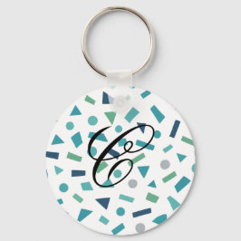 Llavero Patrón geométrico retro - Diseño de estilo Memphis