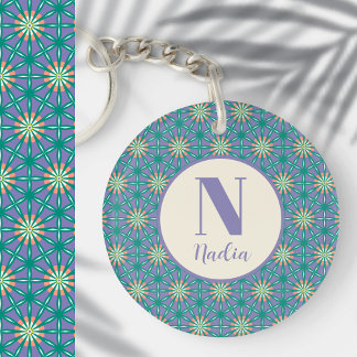 Llavero Patrón geométrico simple y moderno personalizado