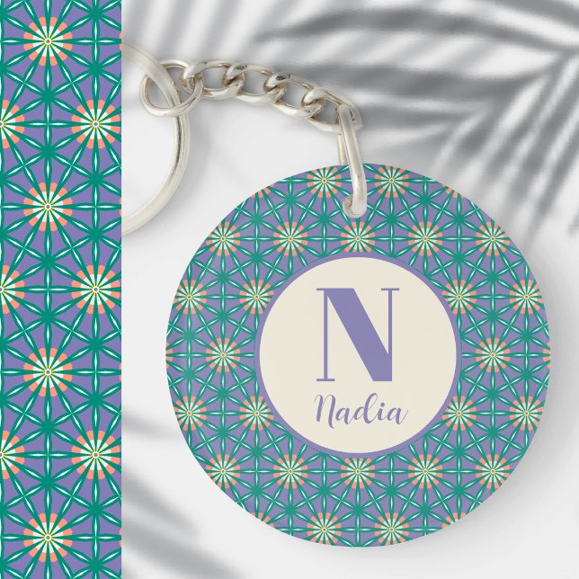 Llavero Patrón geométrico simple y moderno personalizado (Subido por el creador)