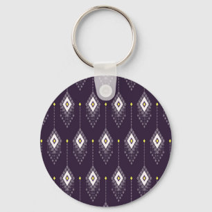 Llavero Patrón Ikat Chandelier: Diseño textil vintage