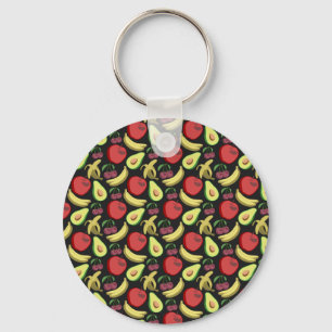 Llavero Patrón ininterrumpido de frutas   fruta tropical c