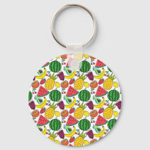 Llavero Patrón ininterrumpido de frutas Patrón de superf