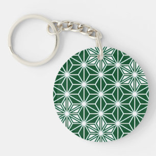 Llavero Patrón japonés Asanoha - verde pino