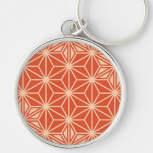 Llavero Patrón japonés de Asanoha - naranja de coral
