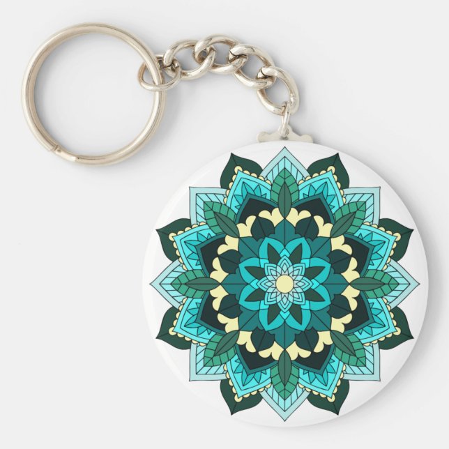 Llavero Patrón Mandala 02 en agua (Frente)