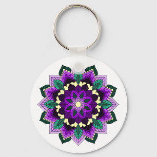 Llavero Patrón Mandala 02 en morado