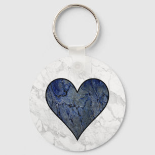 Llavero Patrón marcado de piedra azul