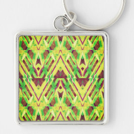 Llavero Patrón marrón y verde