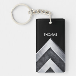 Llavero Patrón Metalizado plateado moderno personalizado