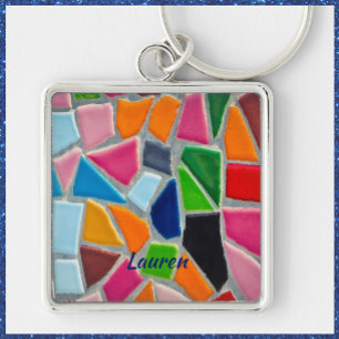 Llavero Patrón mosaico colorido